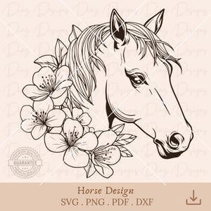 Cavalo floral svg, clipart de cavalo com flores, arquivo de corte de rosto de cavalo, amante de cavalos png, vetor de cavalo cricut, clipart de cavalo fofo.