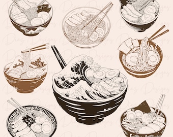 Ramen svg cut file, ramen png, ramen clipart, ramen cricut, japanese food svg, noodles clipart, ramen noodles svg, ramen bowl svg