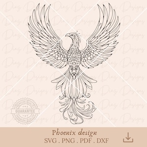 Phénix svg, vecteur de tatouage de phénix, phénix png, phénix cricut, clipart de phénix, conception de phénix, fichier de découpe de phénix, oiseau phénix.