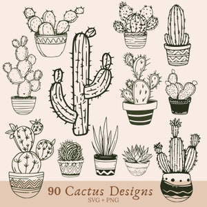 Cactusplanten SVG, Cactus clipart, Cactus planten PNG, Cactus clipart, Cactus gesneden bestand, Cactus cricut, Botanische SVG