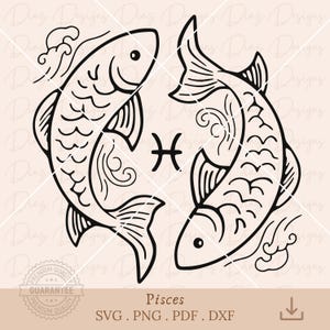 Signo zodiaco piscis svg, simbolo piscis svg, horoscopo piscis svg, archivo corte piscis , constelacion astrologia clipart, piscis cricut.