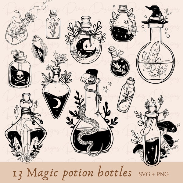 Witch potions svg, witch potions png, magic potion png, witches bottle svg, mystic svg, witch potion clipart, magic potion svg, alchemy svg