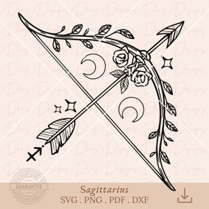 Signe du zodiaque Sagittaire svg, clipart symbole Sagittaire, fichier coupé Sagittaire, horoscope Sagittaire svg, clipart astrologie Sagittaire.