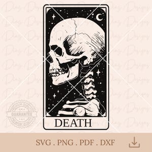 Carta tarot muerte esqueleto svg, parca png, tarot calavera clipart, tarot bruja vector, muerte parca clipart, místico png, halloween cricut