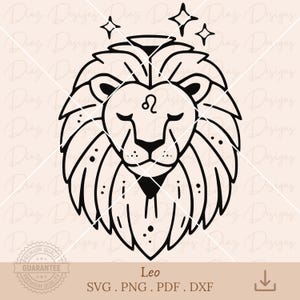 Segno zodiacale Leone in formato SVG, simbolo Leone PNG, file di taglio zodiaco Leone, Oroscopo Leone in formato SVG, costellazione astrologica in formato SVG, clipart Leone, vettore Leone.