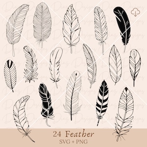 Feather bundle svg, bird feather clipart, boho feather svg, indian feather svg, feather vector, indian feather png, feather tribal clipart.