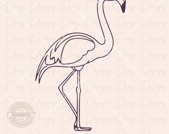 Flamenco svg png, vector flamenco, archivo corte flamenco, clipart flamenco hibisco, svg pájaro, arte lineal flamenco, svg animal tropical.