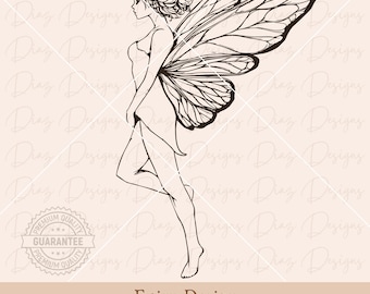 fairy svg file, woodland fairy svg, magical fairy vector, magic fairy cricut, fairy forest clipart, fairy cut files, outline fairy png.