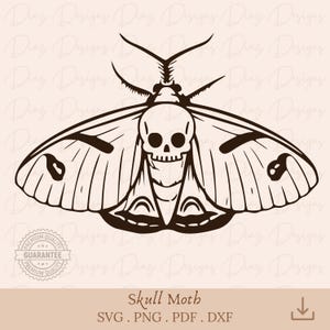 Totenkopfmotte SVG, mystische Motte png, Gothic Motte Clipart, Totenkopfmotte Cut Datei, Totenkopfmotte Tattoo SVG, Motten Vektor