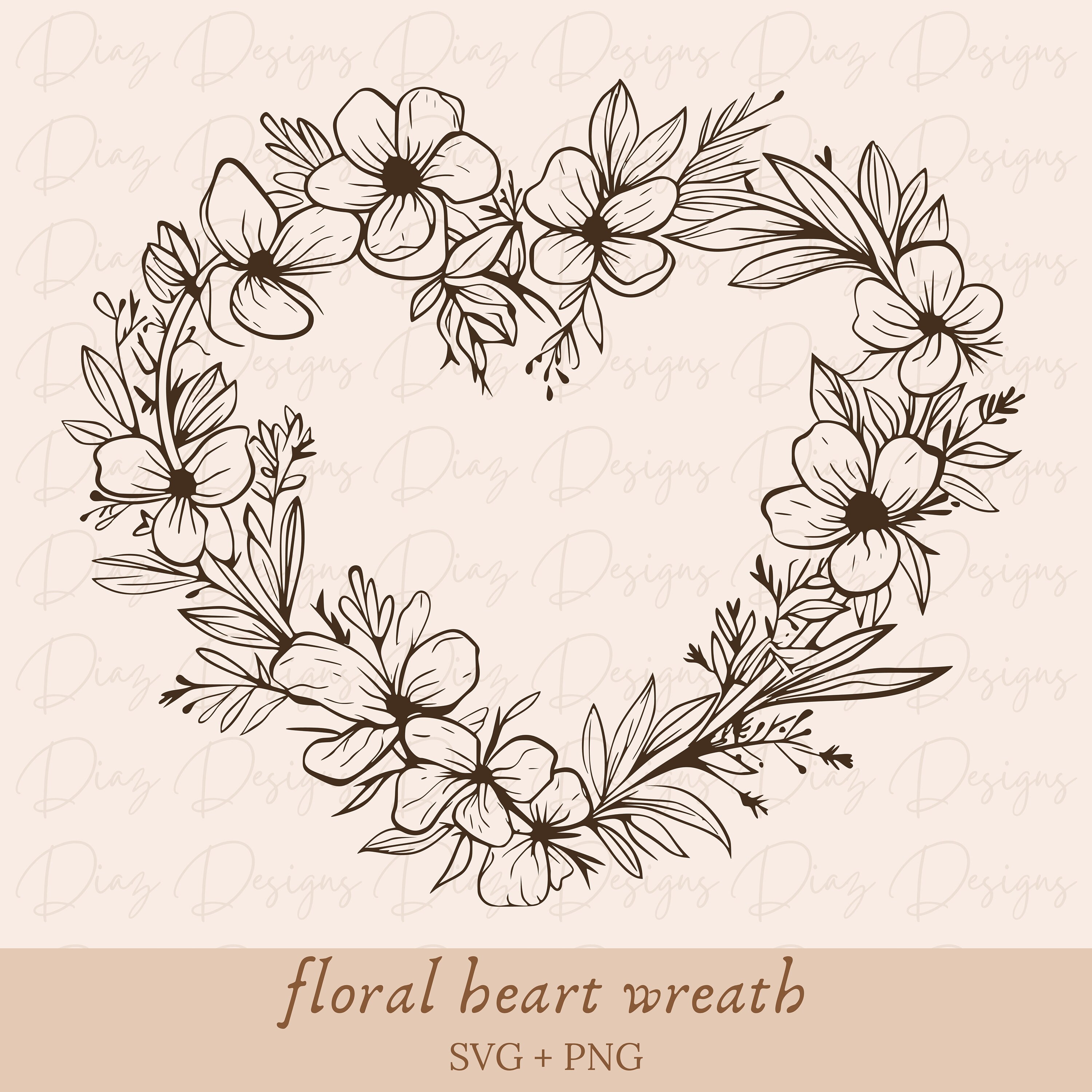 Flower Wreath Svg, Floral Frame Svg, Botanical Svg, Floral Line Art Svg ...