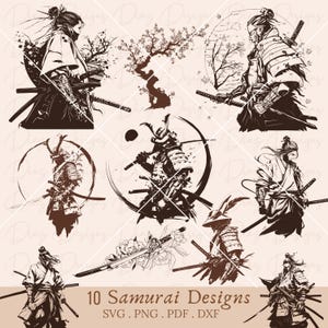 Samurai-Designs SVG, Samurai-Krieger PNG, Samurai-Schnittdatei, Samurai-Clipart, Samurai-Schwert-Vektor, Samurai-Clipart.