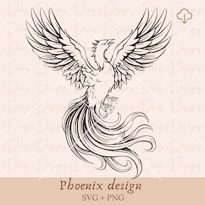 Phoenix bird svg, vecteur de tatouage phoenix, phoenix bird png, phoenix cricut, phoenix bird clipart, phoenix design, phoenix cut file, phoenix bird graphique.