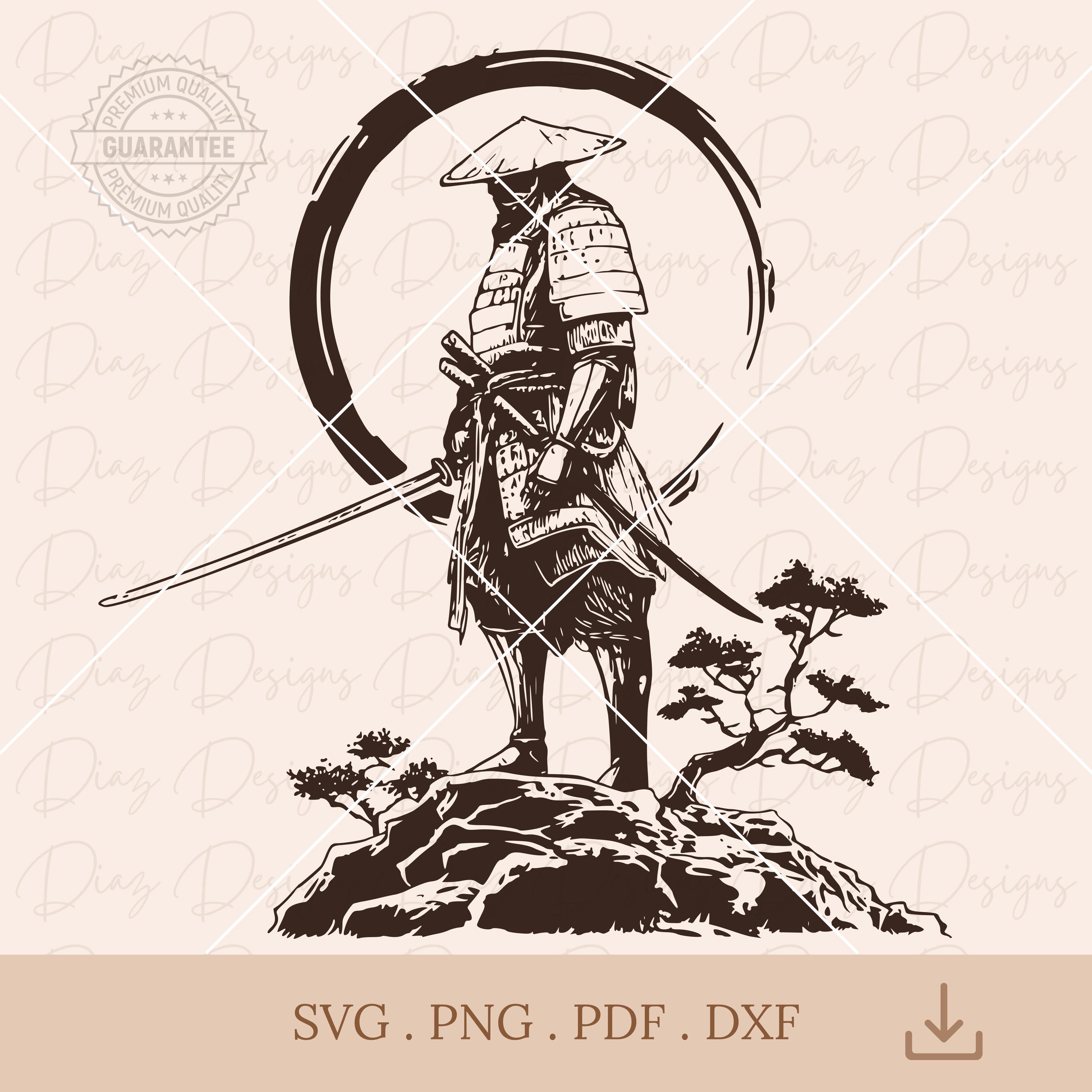 Japanese Samurai Svg, Samurai Png Cut File, Ninja Clipart, Japanese ...