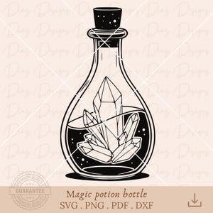 Witch potions svg, magic crystals svg, magic potion svg, witches bottle svg, mystic svg, witch potion clipart, magic potion svg, alchemy png