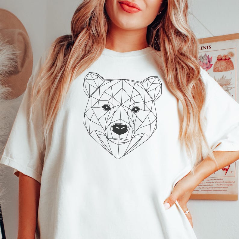 Geometric Bear Svg, Geometry Animal Svg, Bear Outline, Bear Head Svg ...
