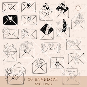 Paquete sobres svg, carta envio corazon svg, vector sobre envio, sobre cricut, sobre clipart, sobre correo svg, carta cricut, correo clipart