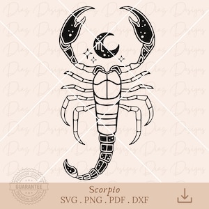 Segno zodiacale Scorpione in formato SVG, simbolo dello Scorpione in formato SVG, costellazione dello Scorpione cricut, segno oroscopo dello Scorpione png, clipart astrologia dello Scorpione.