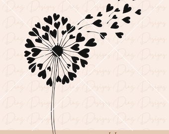 Löwenzahn-SVG, Löwenzahn-Clipart, Just Breathe-SVG, Pusteblume im Wind (PNG), Löwenzahn-Schnittdatei, Löwenzahnblume, Breathe-SVG.