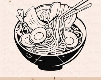 Ramen svg cut file, ramen png, ramen clipart, ramen cricut, japanese food svg, food noodles clipart, ramen noodles png, ramen bowl svg