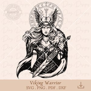 Viking woman warrior svg, valkyrie svg, valkyrie png, freya design, norse mythology svg, viking cricut, celtic warrior png, viking cricut.