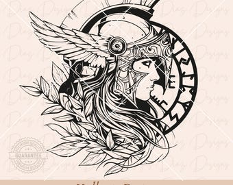 viking woman warrior svg, valkyrie svg, valkyrie png, freya design, norse mythology svg, viking cricut, celtic warrior png, viking clipart.