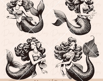 Mermaid svg, mermaid sea clipart, cute mermaid svg cricut, mermaid sea cutting file, ocean sea clipart, mermaid girl png, mermaid vector.