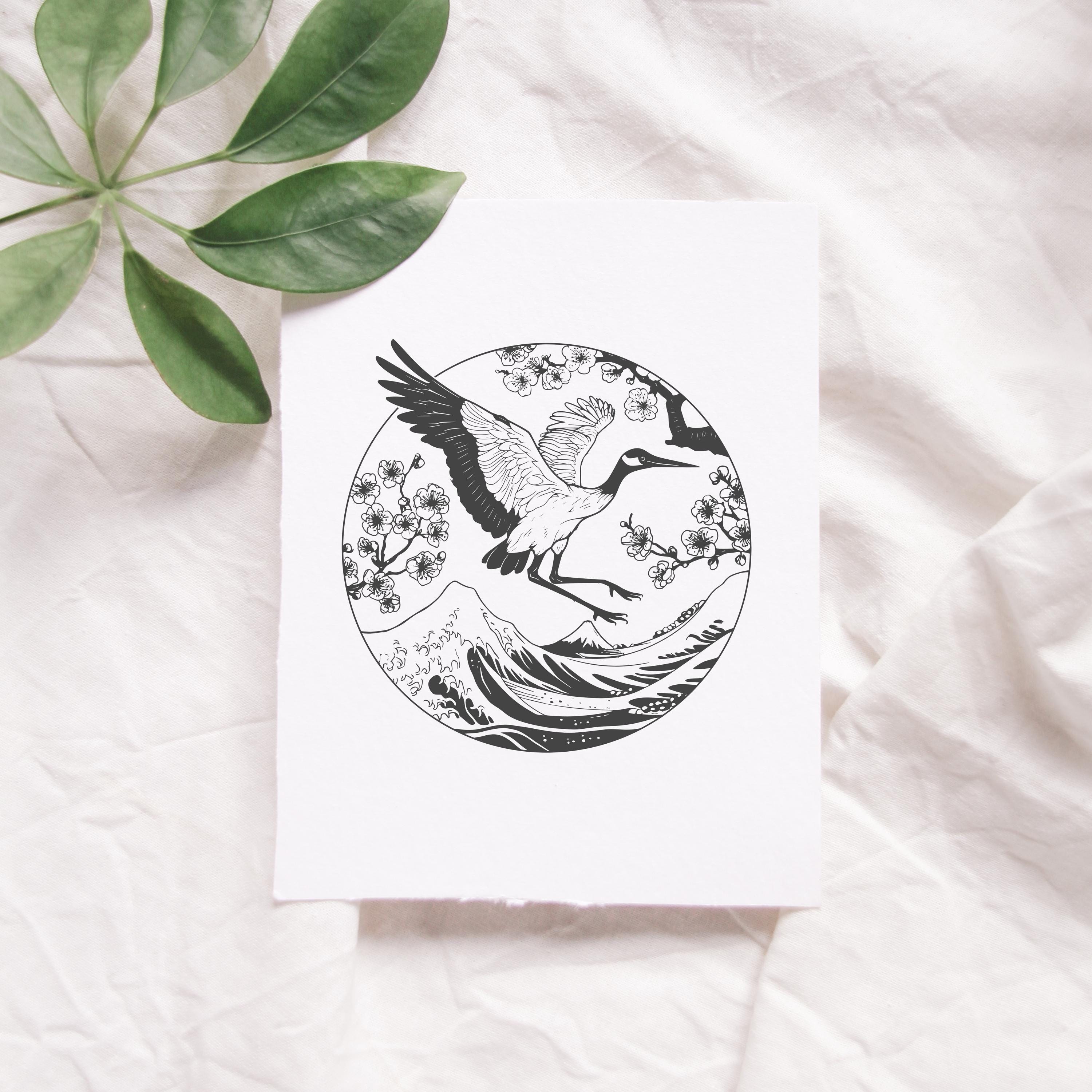 日本の鶴の SVG、鶴の鳥のベクター、鶴の鳥のクリップアート、日本の鳥