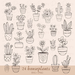 Plantas interior svg, flores interior clipart, plantas casa svg, plantas maceta png, archivos florales png, botanica png, plantas cricut