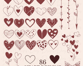 Heart svg bundle, valentine days svg, cute heart clipart, hearts cutting file, open heart svg, heart clipart, simple heart svg, heart vector