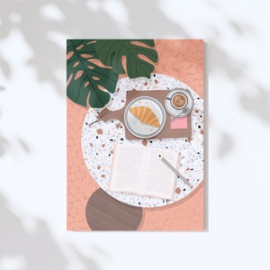Carte Café | Invitation à boire du café, carte de café, carte de café, photo de petit-déjeuner, mini-affiche, impression d'art, carte individuelle