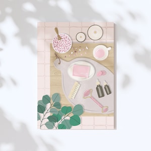 Wellnesskaart | A6, kaartillustratie, wenskaart, ansichtkaart, kunstdruk, kaart wellness, me-time, ontspanning, zelfliefde, mindfulness,