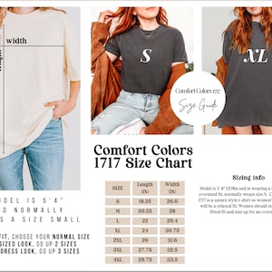a woman wearing a comfort colors t - shirt