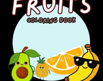 Livre de coloriage de fruits pour enfants | Coloriages à imprimer, activité éducative amusante, coloriage de fruits mignons pour les tout-petits et les enfants d'âge préscolaire à télécharger