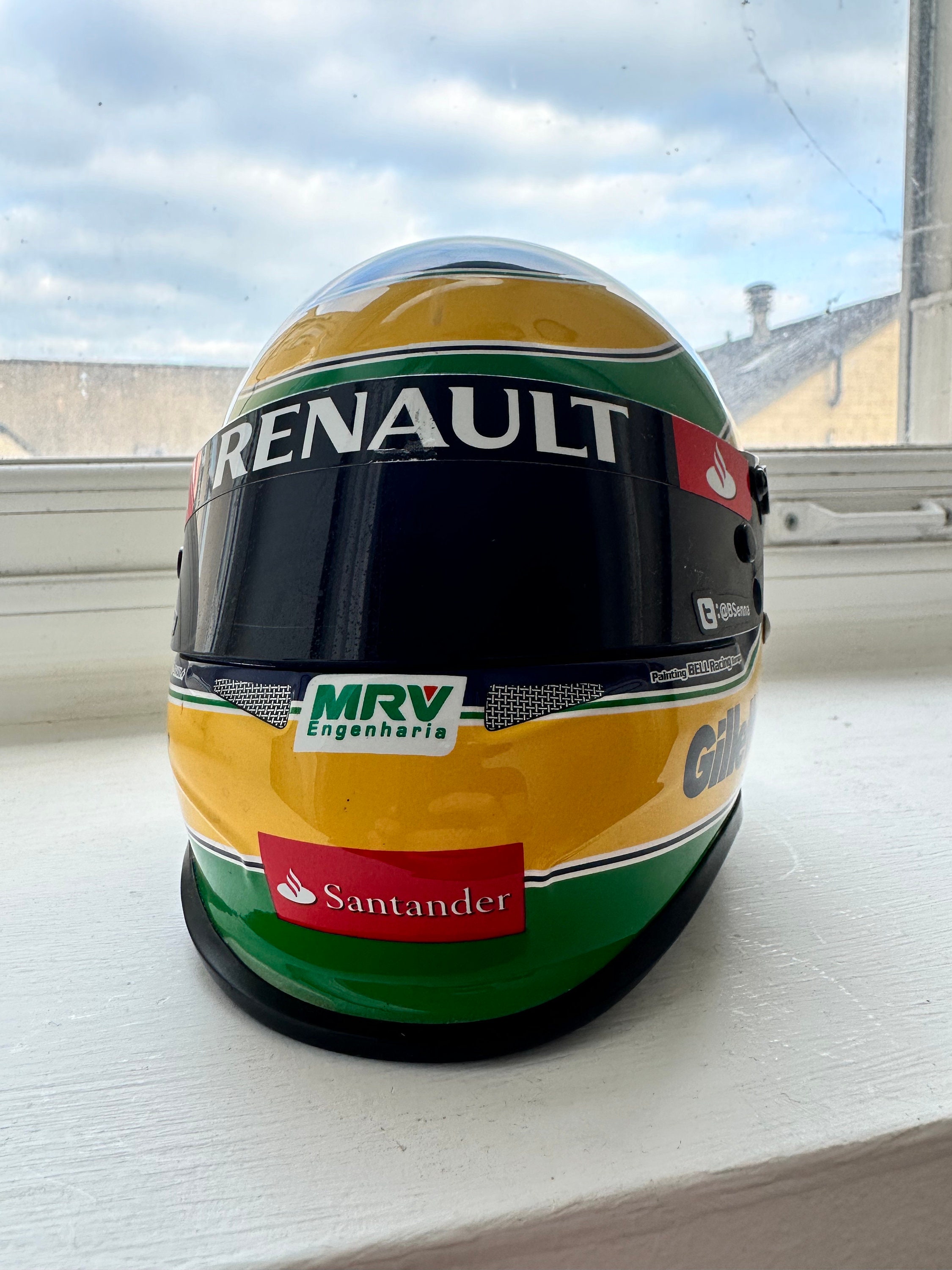 Mini Replica Display Helmet of Former F1 Driver Bruno Senna Son of