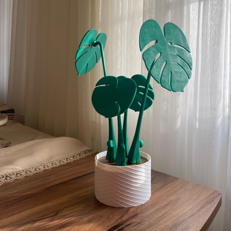 3D Printed Monstera Magnetic Coaster Coaster Plant Magnetic Monstera Coaster for Stylish Home Decor Mother's Day Gift, Birthday Gift image 1