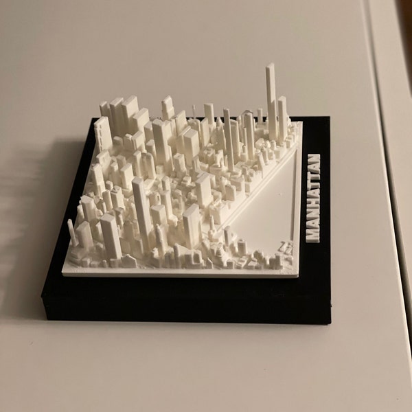 3D Printed Manhattan City - Wall Art Work - Bookshelf Decor - 3D Map Decor - Teen Room Decor