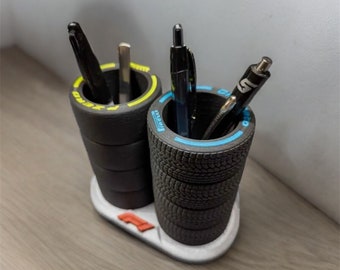 F1 Tires Pencil/Pen Holder - F1 Fan Gift - Pen Holder Gift - Formula 1 Pen Holder - Best Quality 3D Printed Gifts