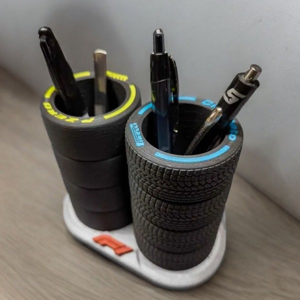 F1 Tires Pencil/Pen Holder - F1 Fan Gift - Pen Holder Gift - Formula 1 Pen Holder - Best Quality 3D Printed Gifts