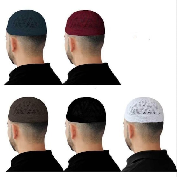 New Islamic Kufi Prayer Cap MEN-Muslims Hat Turkey Available in SEVEN Colors Free Size