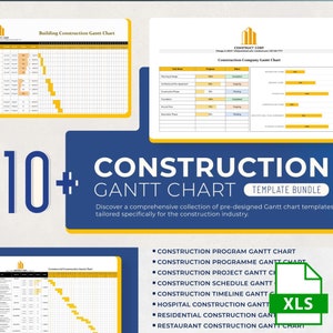 10+ constructie Gantt-diagramsjabloonbundelontwerp in Excel-indeling. Gemakkelijk bewerkbaar, afdrukbaar en downloadbaar
