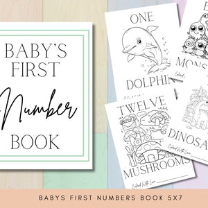 Baby's First Number Book Baby Shower Game, 5x7 Coloring Baby Shower Game, Counting Coloring Book, Baby Shower Activity, Guest Book Idea
