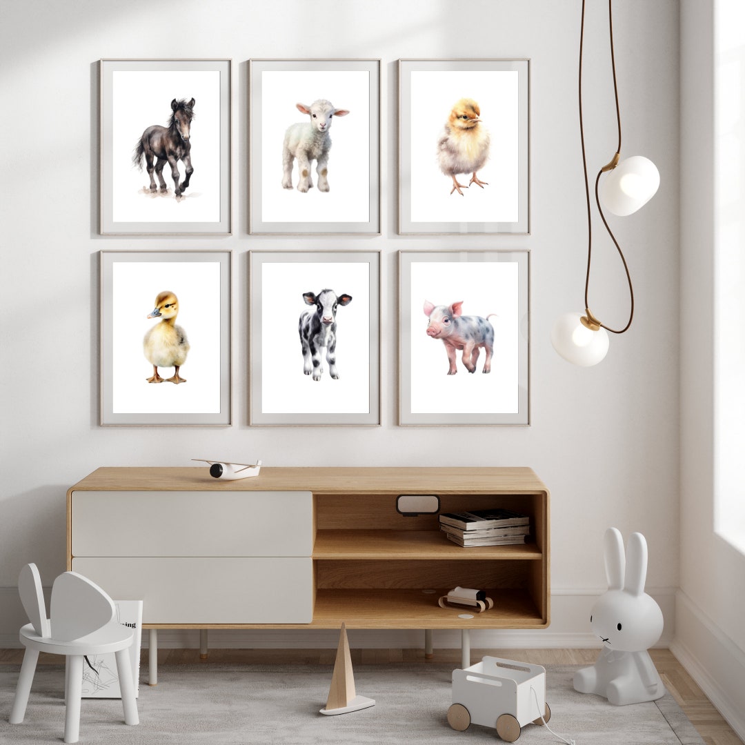 Farm Animal Nursery Wall Art | Farm Animals Nursery Decor | Gender ...