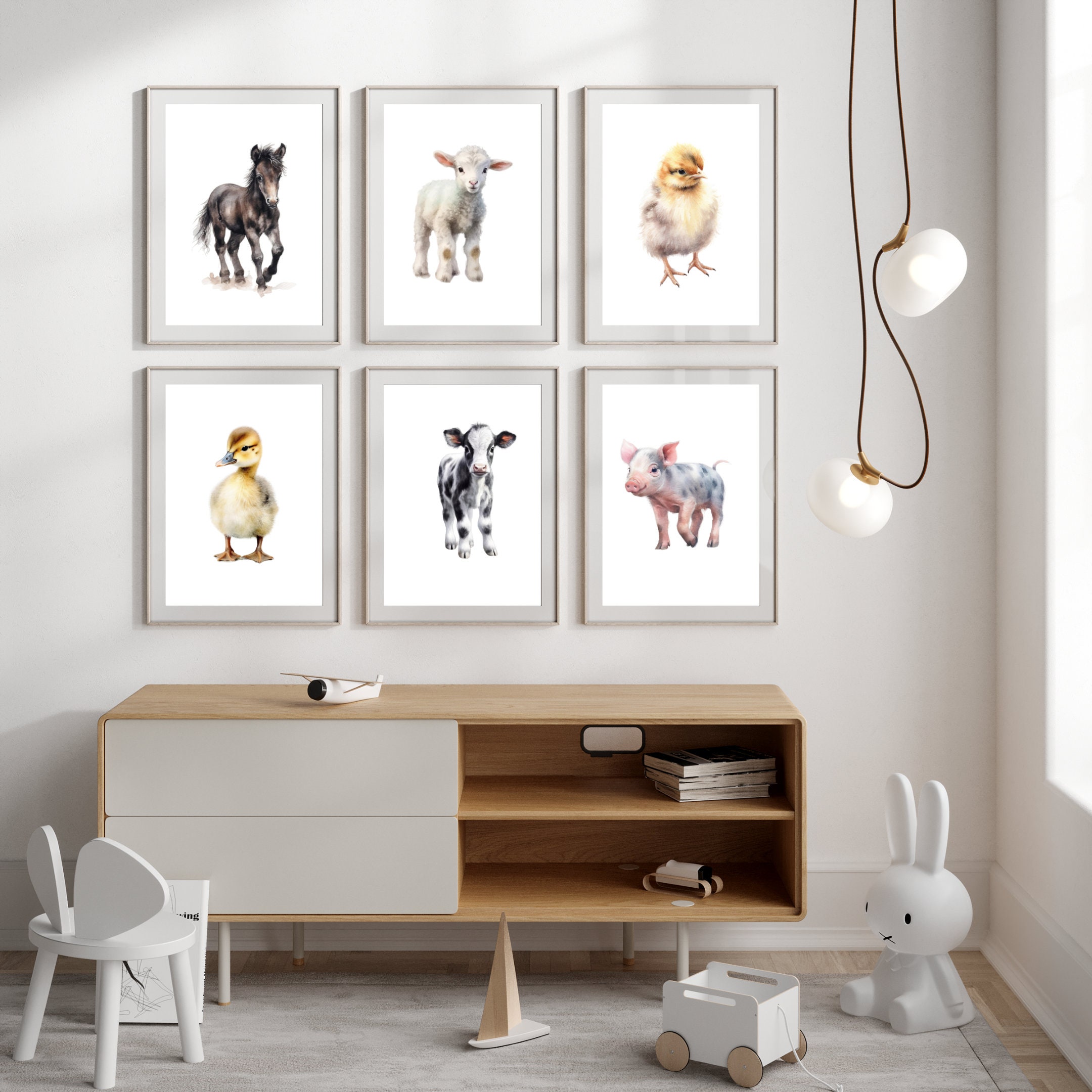 Farm Animal Nursery Wall Art | Farm Animals Nursery Decor | Gender