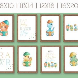 Hatching Dinosaur Nursery Wall Art, Dino Nursery Wall Decor, Nursery ...