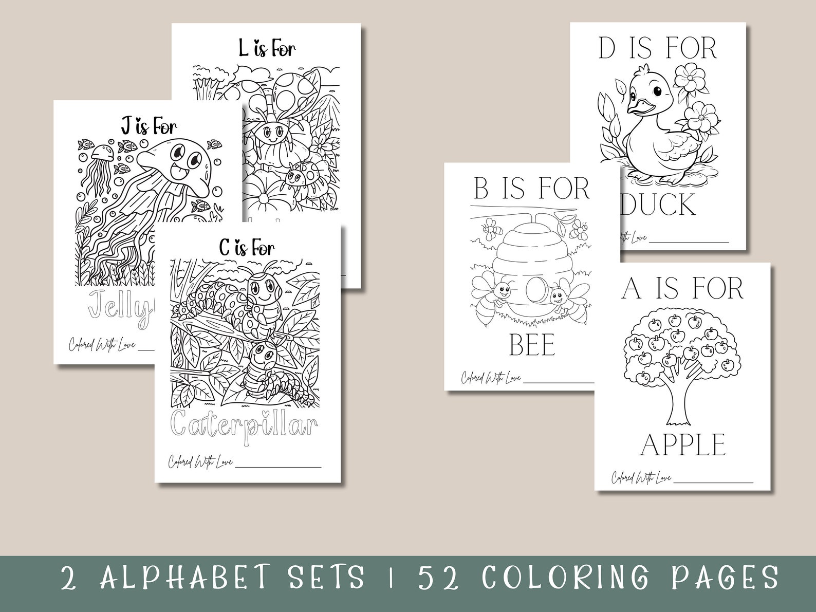 52 PAGES ABC Baby Shower Coloring Book, Baby's First ABC Book, Baby ...