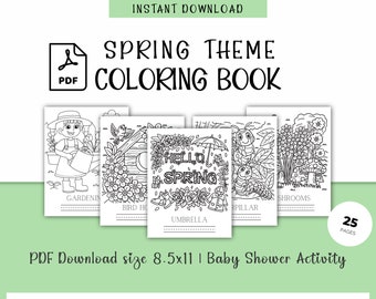 Spring Coloring Pages| Instant Download | Coloring Pages | Preschool Activity | Flower coloring | Spring Activities | Spring Coloring Book