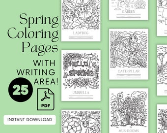 Páginas para colorear de primavera, Páginas para colorear de flores, Actividad preescolar, Actividad de educación en el hogar, Imprimible de primavera, Páginas para colorear para niños, Libro para colorear
