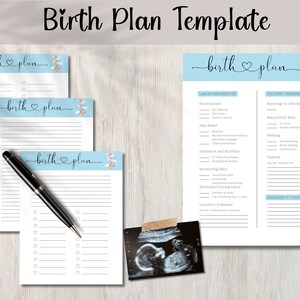 Natural Birth Plan Bundle | Birth Preferences | Birth Plan Editable | Birth Plan Template | Birth Doula | Printable Birthing Plan | New Mom