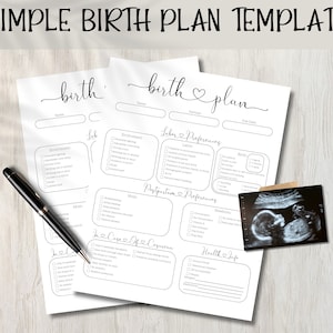 Natural Birth Plan | Birth Preferences | Birth Plan Editable | Birth Plan Template | Birth Doula | Printable Birthing Plan | Canva Template