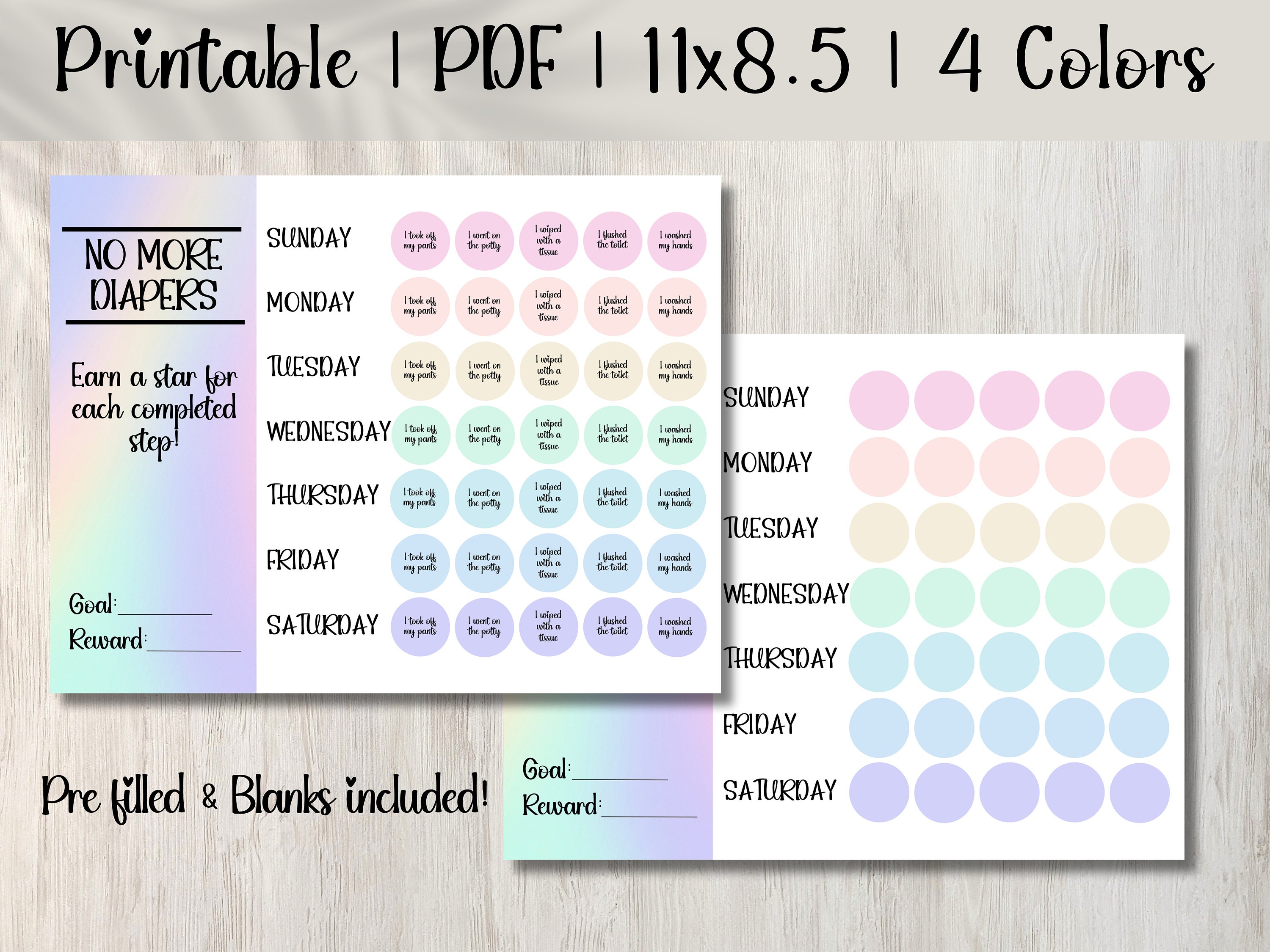 Reward Chart | Potty Training Chart | Toddler Chart | Digital Instant